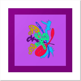 Abstract forms on purple Posters and Art